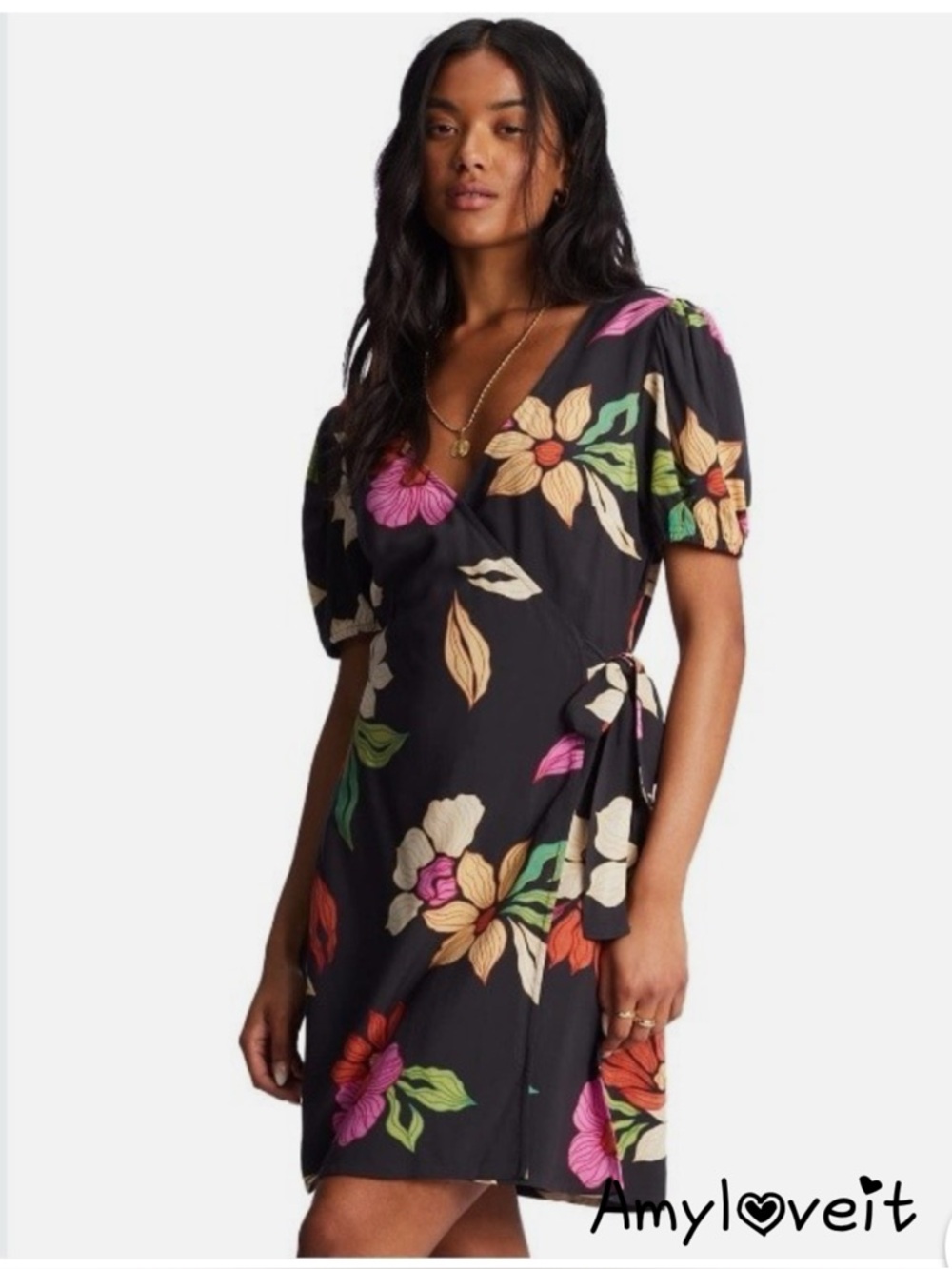Billabong Hot Tropics Mini Wrap Dress #95